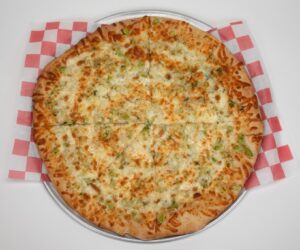 White Broccoli & Cheese Deluxe Pizza